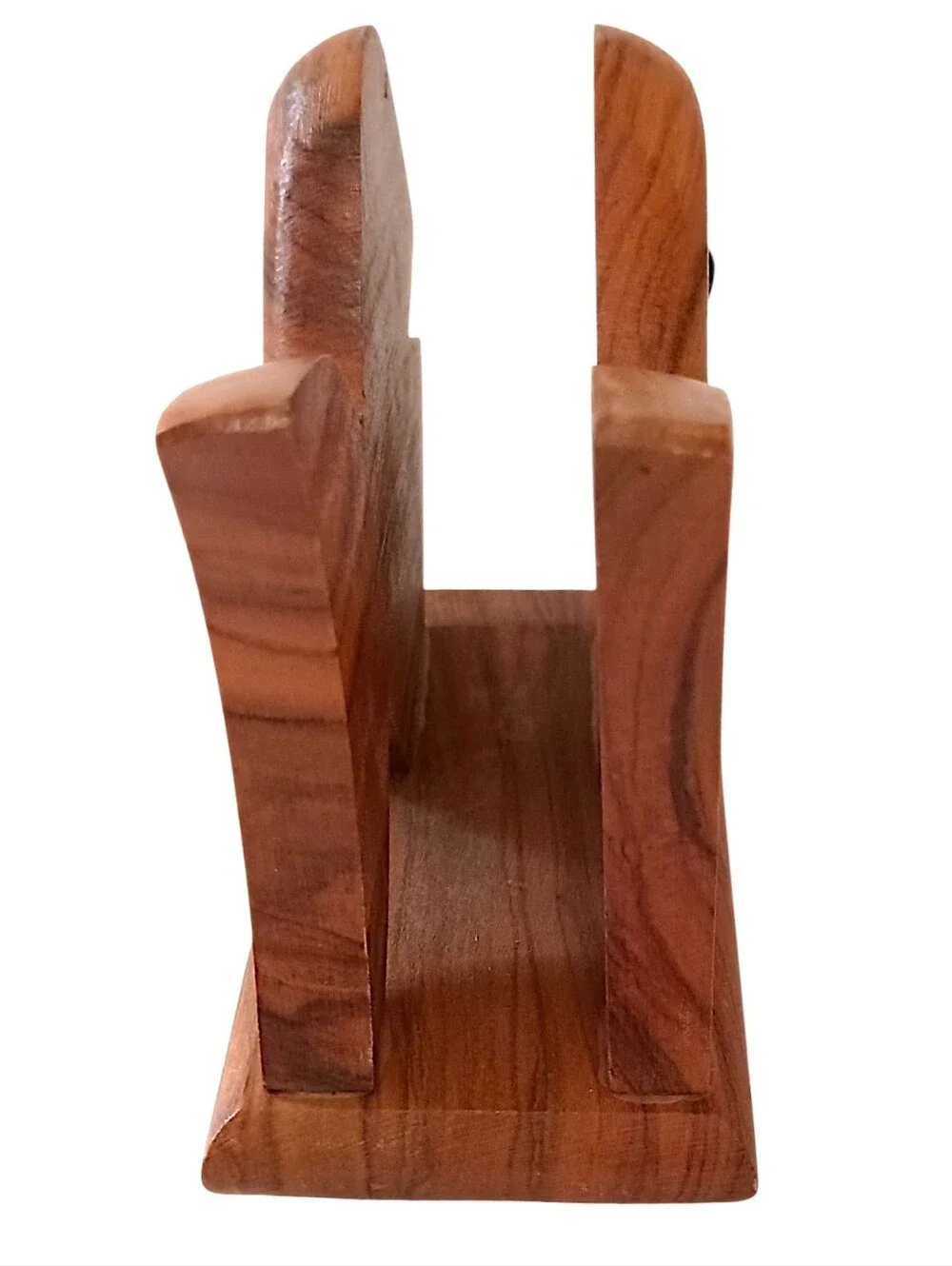 Olive Wood Fish Napkin Holder Carved Coastal Beach Kitchen Mail Desk Organizer